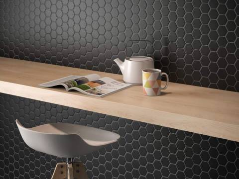 Small White, Black or Grey Hexagon Mosaic Tiles Ireland. Tiles.ie-Dublin